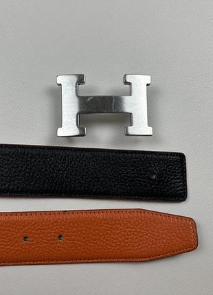 Ремінь шкіряний двосторонній hermès 6