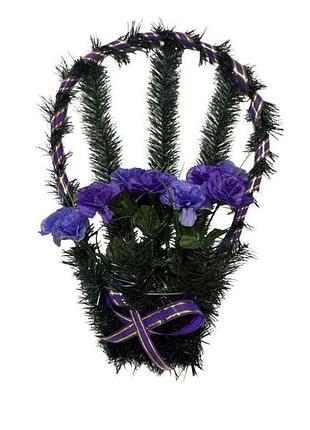 Корзина с цветами no4 гвоздика 50х30см фиолетовый тм memori