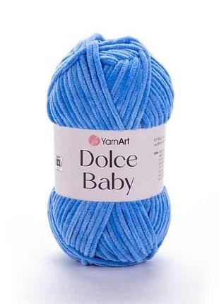 Пряжа dolce baby синий 100% микрополиэстр 85м 50г 5шт/уп 777 тм yarnart