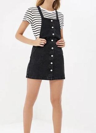 Джинсовий сарафан жіночий miss selfridge чорний