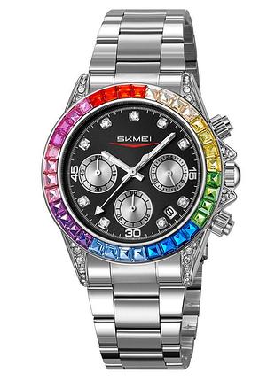 Классические женские часы skmei 2352sibk silver-black