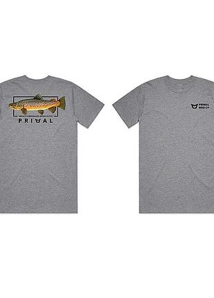 Стильна чоловіча футболка рибалки primal artist tee brown trout grey marle 2xl (prh-pat-btg-2xl)