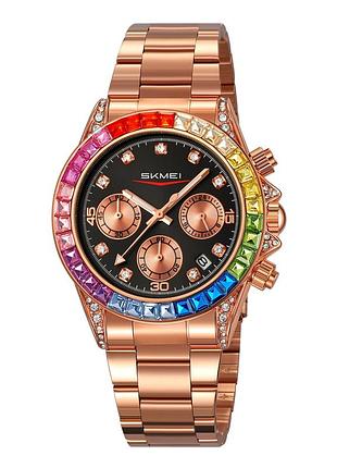 Классические женские часы skmei 2352rgbk rose gold-black