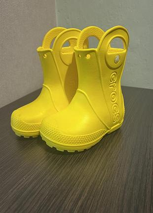 Гумові чоботи для дітей crocs c6 жовті