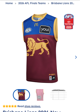 New balance brisbane lions 2026 home jersey afl rare 100% оригінал