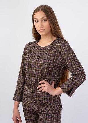 Кофта жіноча з картатим принтом xl