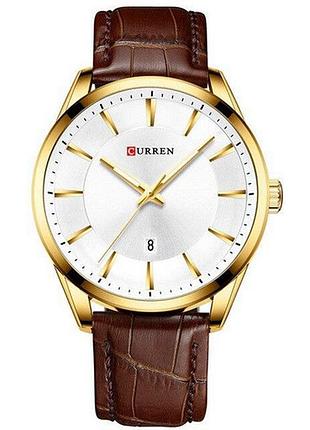 Мужские часы curren 8365 brown-gold-white