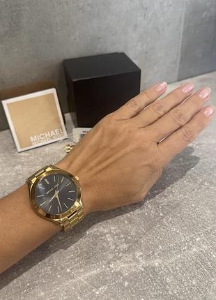 Годинники жіночі michael kors slim runway gold/black (mk3478)