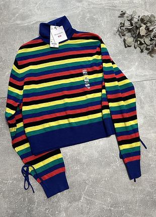 Светр жіночий uniqlo x j.w. anderson в смужку xs-m шерсть меринос