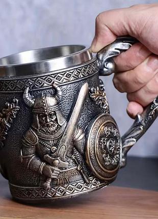 Пивний кухоль лицар з мечем з полістоуну 450мл, чашка для пива, кухоль для пива, подарунковий кухоль хіт продаж!