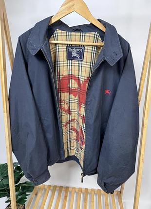 Кастомний харік харінгтон burberrys burberry vintage вітровка куртка оригінал синя розмір l
