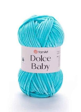 Пряжа dolce baby бірюзовий 100% мікрополіестр 85м 50г 5шт/уп 746 тм yarnart