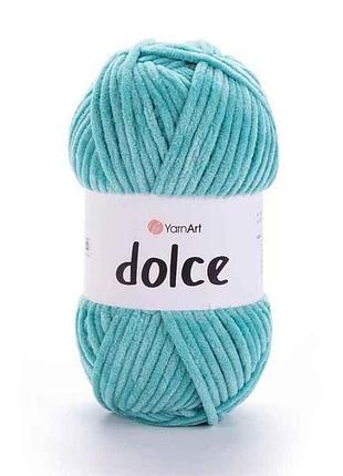 Пряжа dolce бирюзовый 100% микрополиэстр 120м 100г 5шт/уп 770 тм yarnart