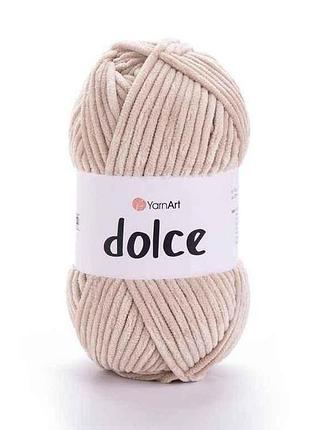 Пряжа dolce світло-бежевий 100% мікрополіестр 120м 100г 5шт/уп 771 тм yarnart