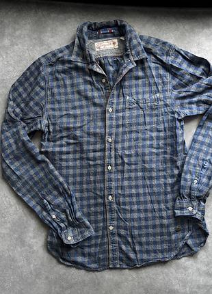 Сорочка чоловіча scotch and soda в клітинку, розмір s, 100% котон