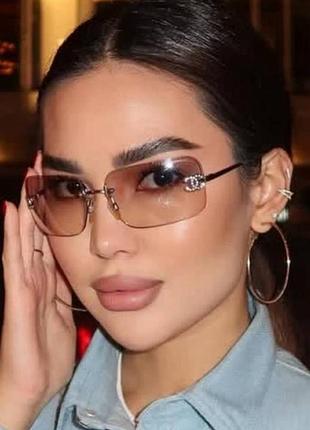 Chanel окуляри прямокутні з лого збоку