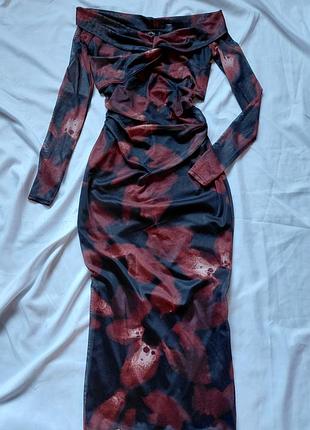 Платье макси с драпировкой boohoo/длинное платье/платье