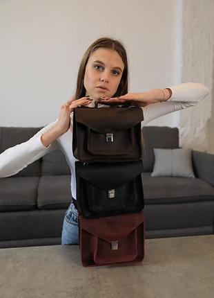 Женская кожаная сумка через плечо 25×20×7,5 см ls-25 max — зеленая