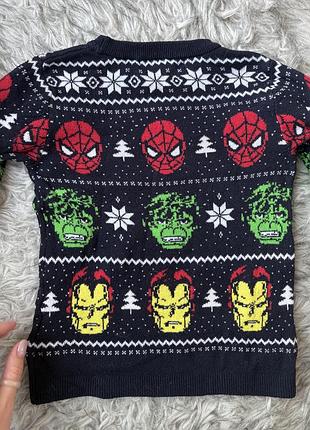 Дитячий святковий светр h&m з героями marvel 4