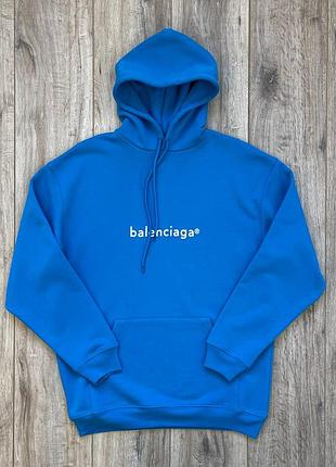 Balenciaga синє з логотипом худі