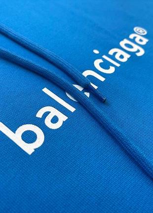 Balenciaga синє з логотипом худі 3