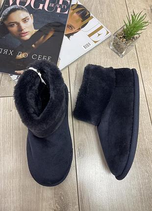 Капці жіночі m&s чорні з хутром