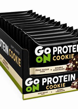 Блок протеинового печенья go on nutrition cookie – двойной шоколад (double chocolate) – 50 г – 18 шт. (без сахара)(59929065)