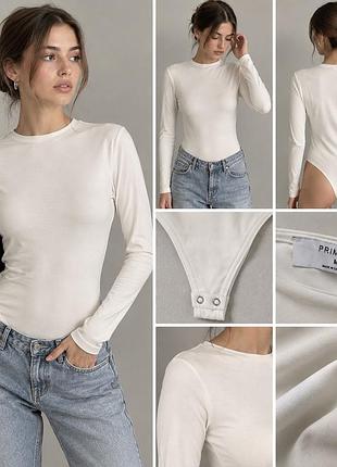Жіноче боді primark з довгим рукавом, молочне