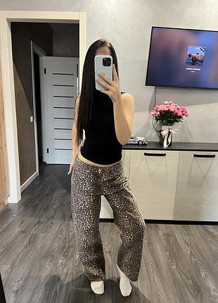 Леопардові джинси pull&bear