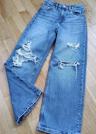 Джинсы для девочки 9-10 лет 140 см h&amp;m широкие палаццо