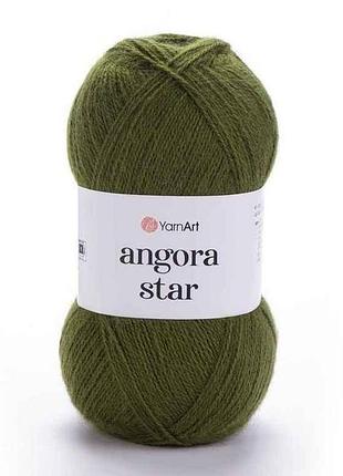 Пряжа angora star хакі 80% акрил 20% вовна 500м 100г 5шт/уп 530 тм yarnart