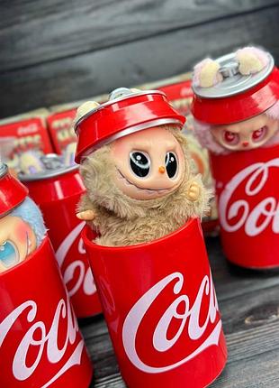 Labubu в банке coca-cola плюшевый монстр-брелок pop mart