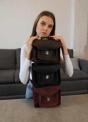 Женская кожаная сумка через плечо 25×20×7,5 см ls-25 max — серая