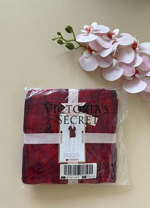 Фланелева піжама вікторія сікрет з шортами  victoria's secret flannel flannel short pajama set