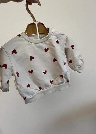 Кофта  h&m біла з сердечками