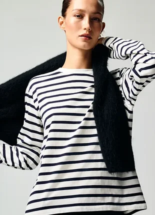 Хлопковый лонгслив h&amp;m 2
