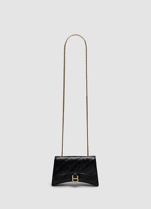 💎 balenciaga crush small chain bag quilted in black(матова)