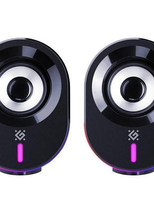 Мультимедийная акустическая система 2.0 defender solar 8 10вт bluetooth usb 3.5 мм mini-jack rgb подсветка black (65938)