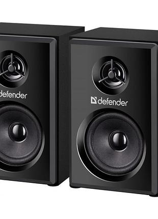 Мультимедийная акустическая система 2.0 defender spk-270 10вт usb 3.5мм mini-jack деревянный корпус black (65270)
