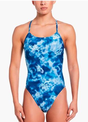 Купальник женский nike multi print cutout blue/light blue nessf016-400