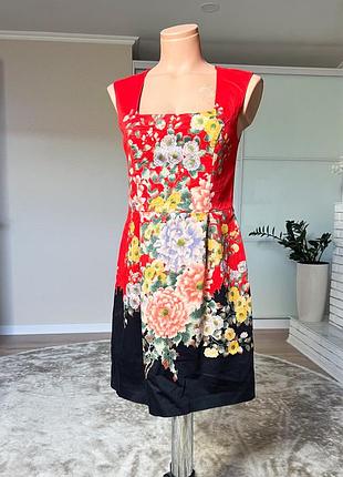 Жіноча сукня міді з квітковим принтом