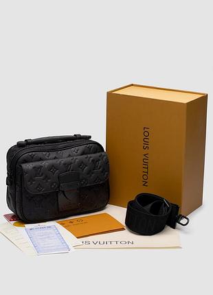 🦁 louis vuitton s lock messenger 2way shoulder bag monogram embossed black 4