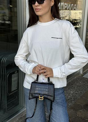 👕 alexanderwang long sleeve tee in high twist jersey white