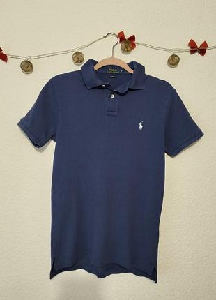 Polo ralph lauren slim fit темно-синє чоловіче поло, оригінал розмір s