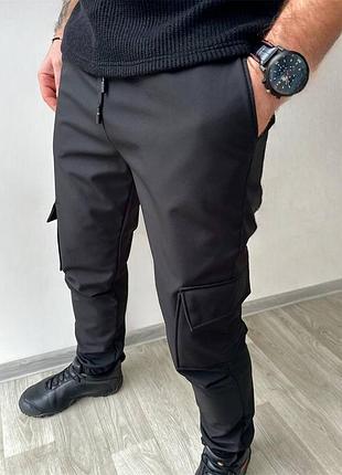 Брюки мужские softshell черные 2