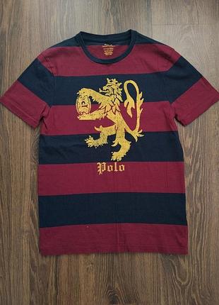 Футболка polo ralph lauren rugby lion striped t-shirt.