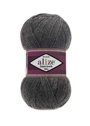 Пряжа superwash comfort арт.182 5шт/уп сірий 25% поліамід 75% вовна 100г 420м тм alize