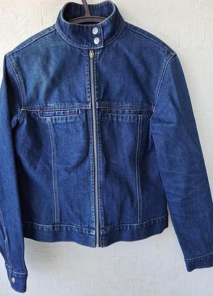 Джинсова куртка trader jeans на блискавці з коміром-стійкою, розмір s (м теж може бути)