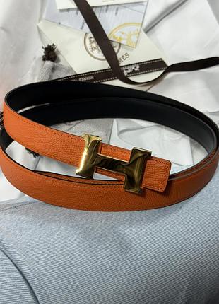 Шкіряний двосторонній ремінь hermes