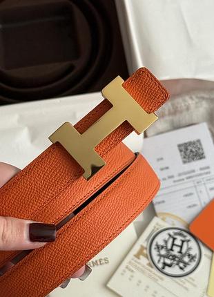 Шкіряний двосторонній ремінь hermes 3
